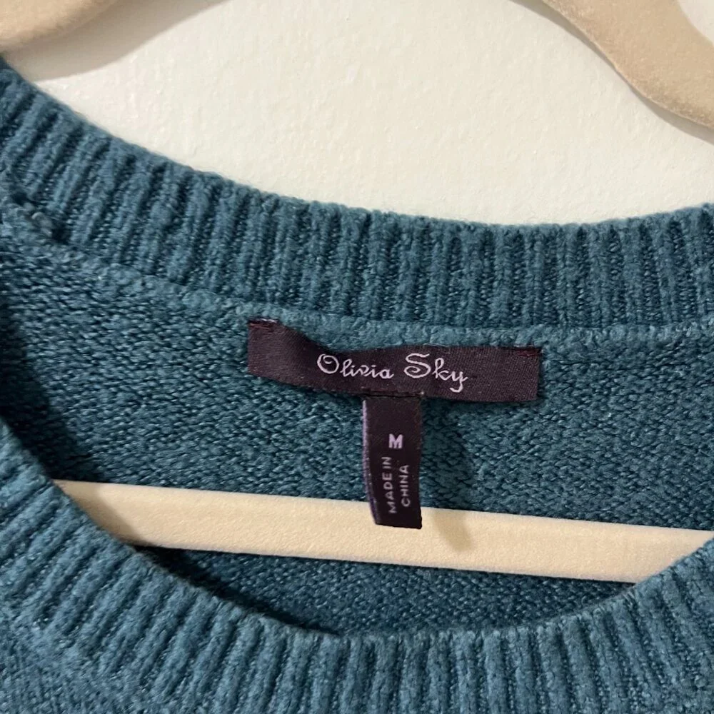 💙 Olivia Sky Teal Knit Sweater – Size M